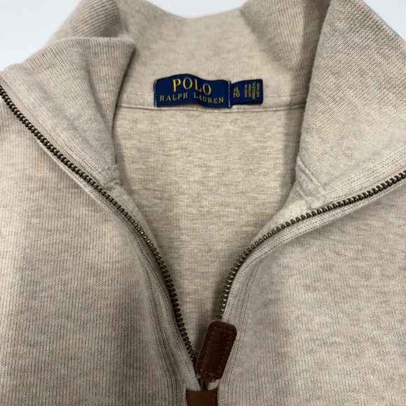 Polo Ralph Lauren Men’s Quarter Zip Mocha Heat Long Sleeve Sweater Size XL - Picture 9 of 9